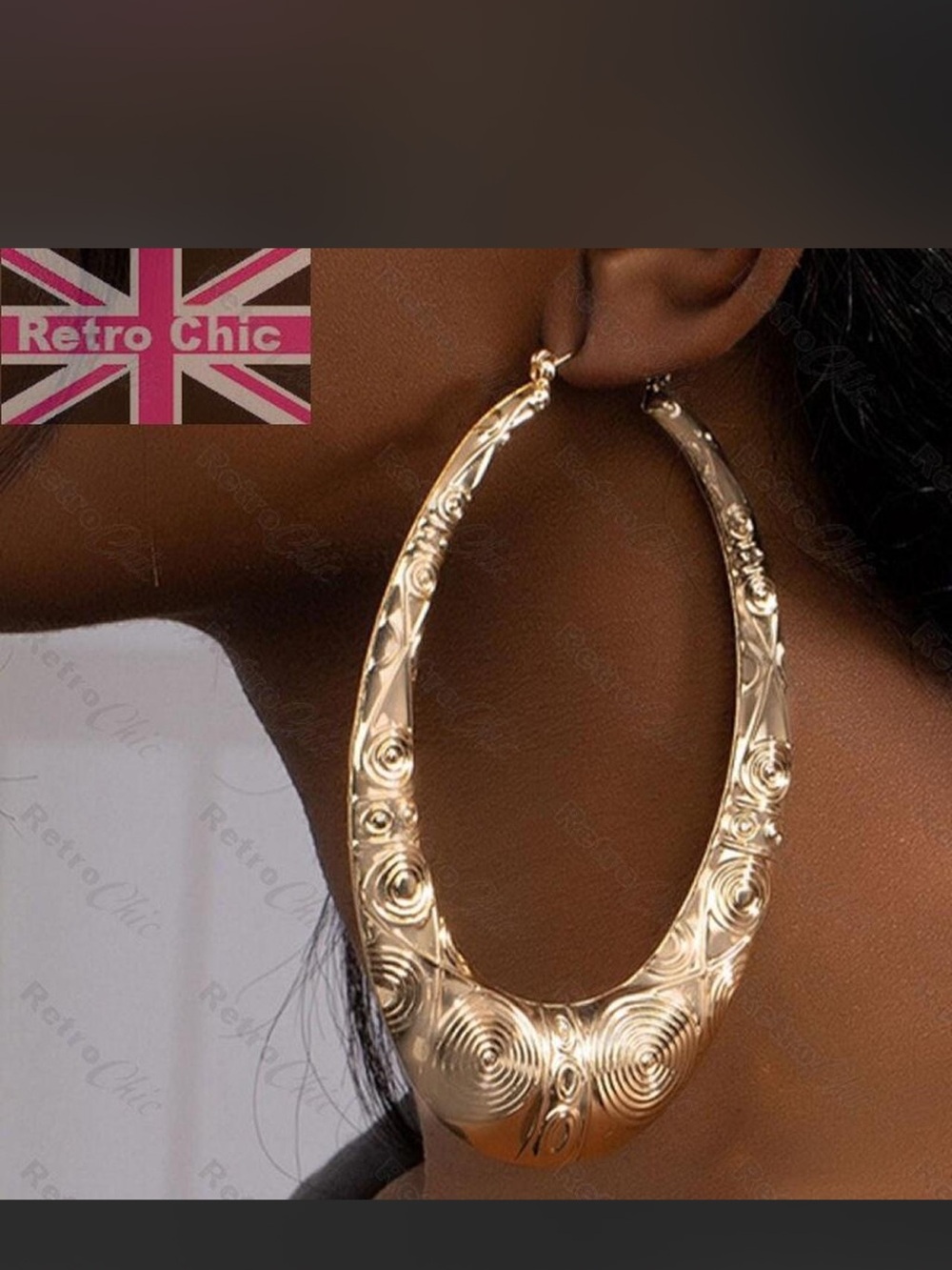 Gold Textured Hoop Earrings